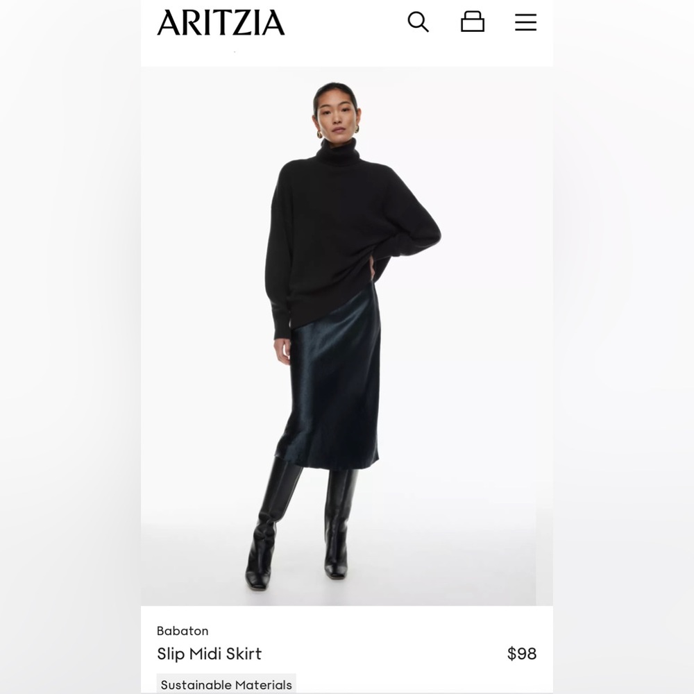 Aritzia / Babaton Midi Slip Skirt